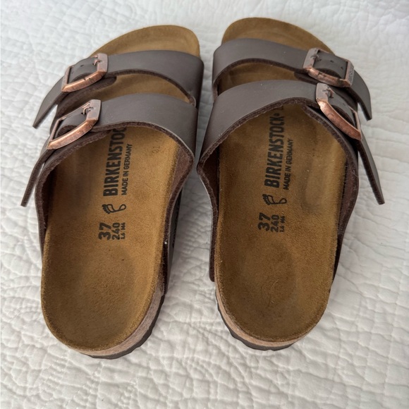 Birkenstock Arizona Dark Brown Double Strap Sandals- 37 - Picture 2 of 5